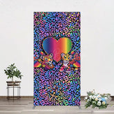 Lofaris Colorful Tiger Couple Heart Graffiti Rectangle Backdrop